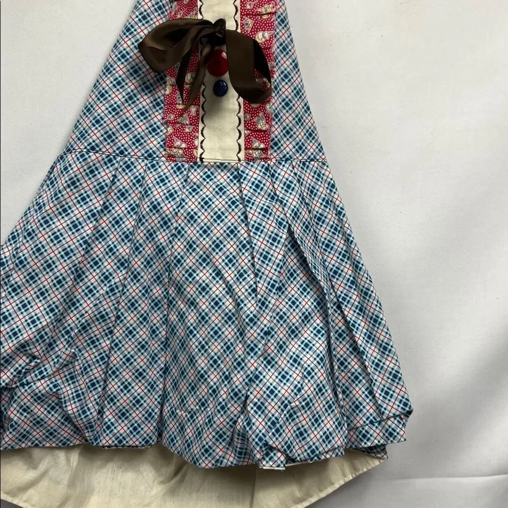 Ollie and Maggie sweet home dress halter blue and red plaid size 3
